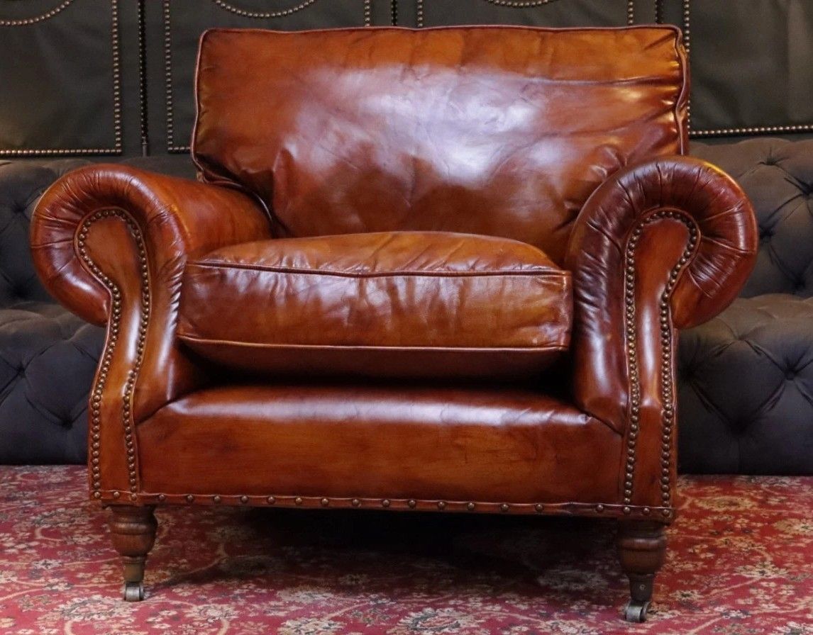 photo furniture Stunning Timothy Oulton Balmoral Cigar Club Leather Armchair Antique Whisky 🚚🚚