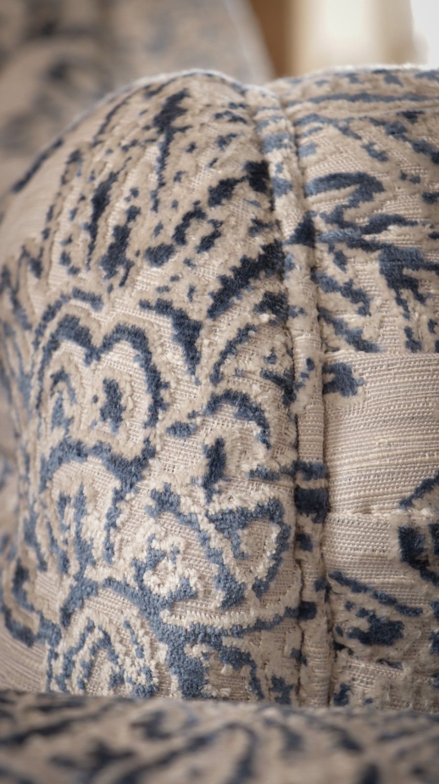 photo for sale George Smith Markham Armchair White Blue Linen Chenille Jp Baker Paisley Del 🚚