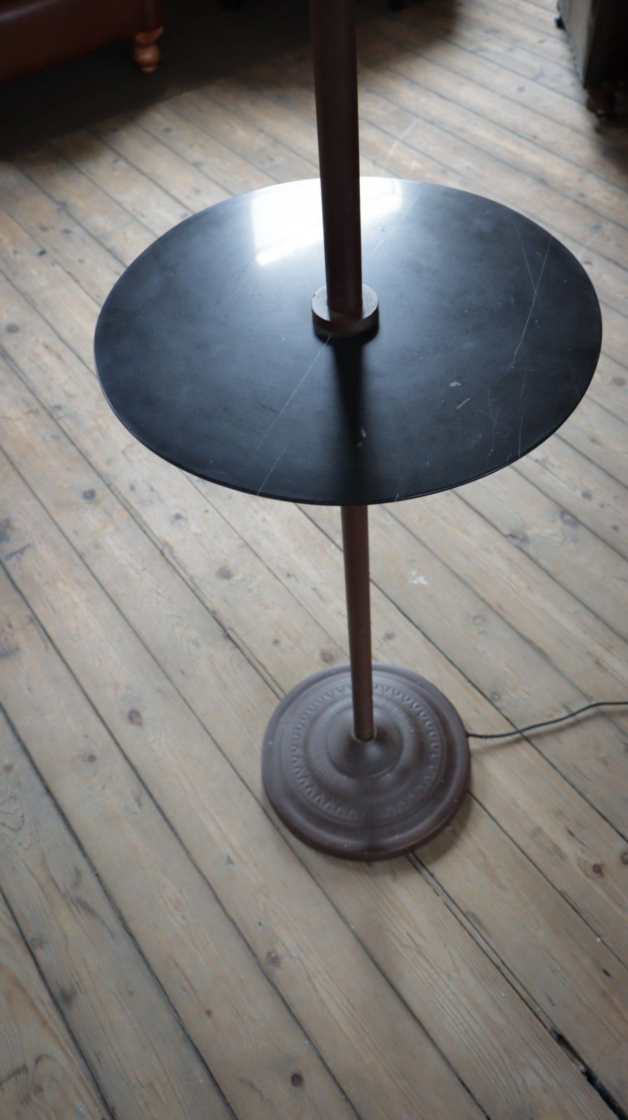 Stunning Timothy Oulton Gyro Floor Lamp With Dumb Waiter Shelf Antique Rust 🚚🚚 photo vintage
