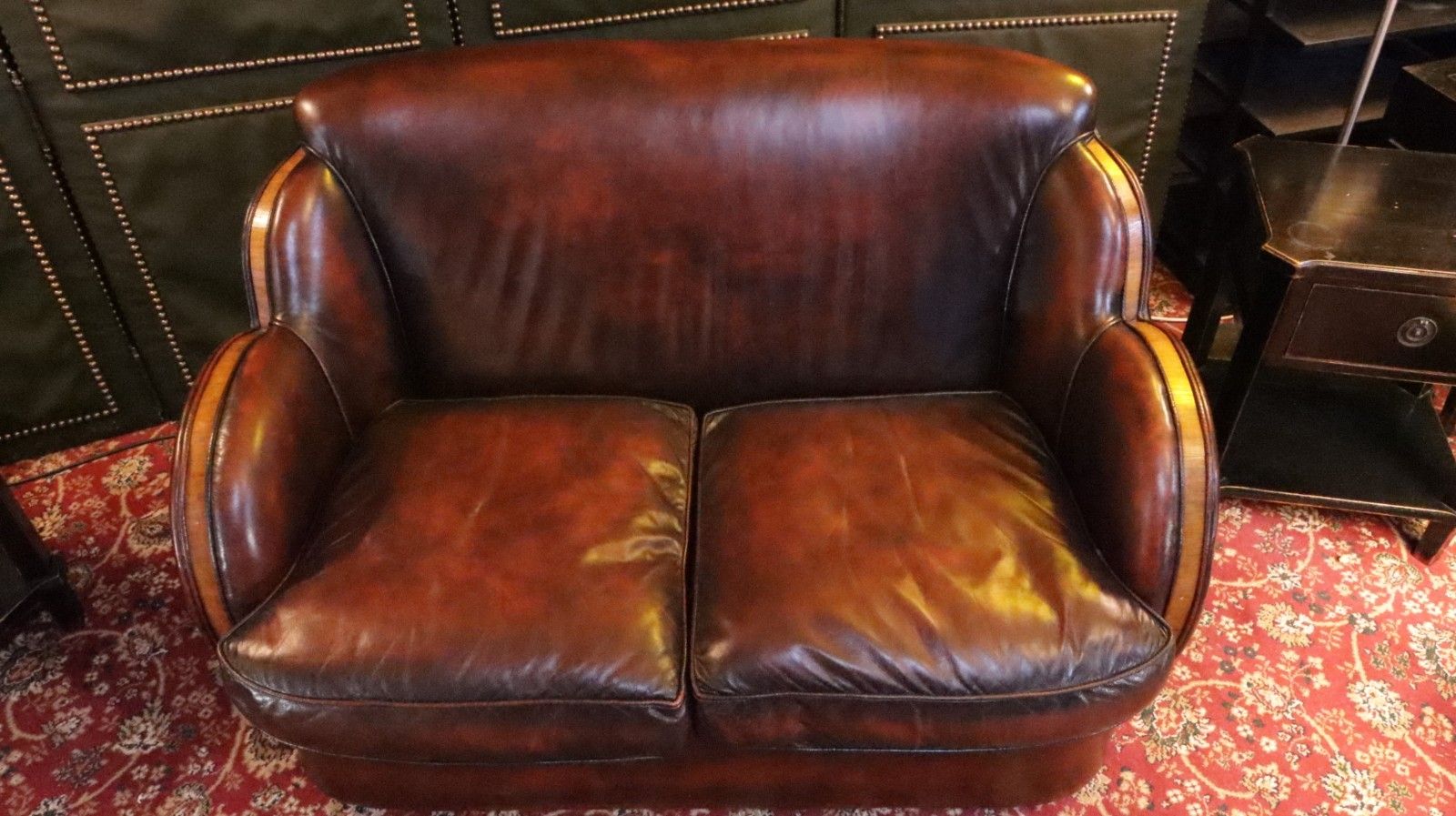 photo furniture Superb Harry And Lou Epstein Cloud Leather 2 Seater Club Sofa Mahogany Tan Del🚚