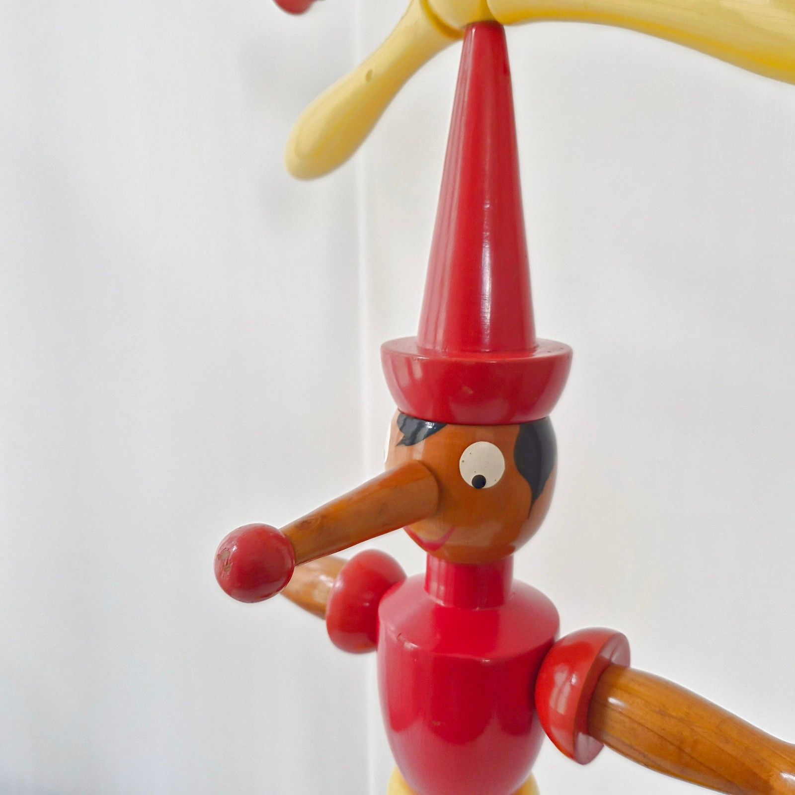 Vintage Pinocchio 1950 Wood Lacquer Galetti Carloe 50s Child Coat Rack Valet photo 468.0