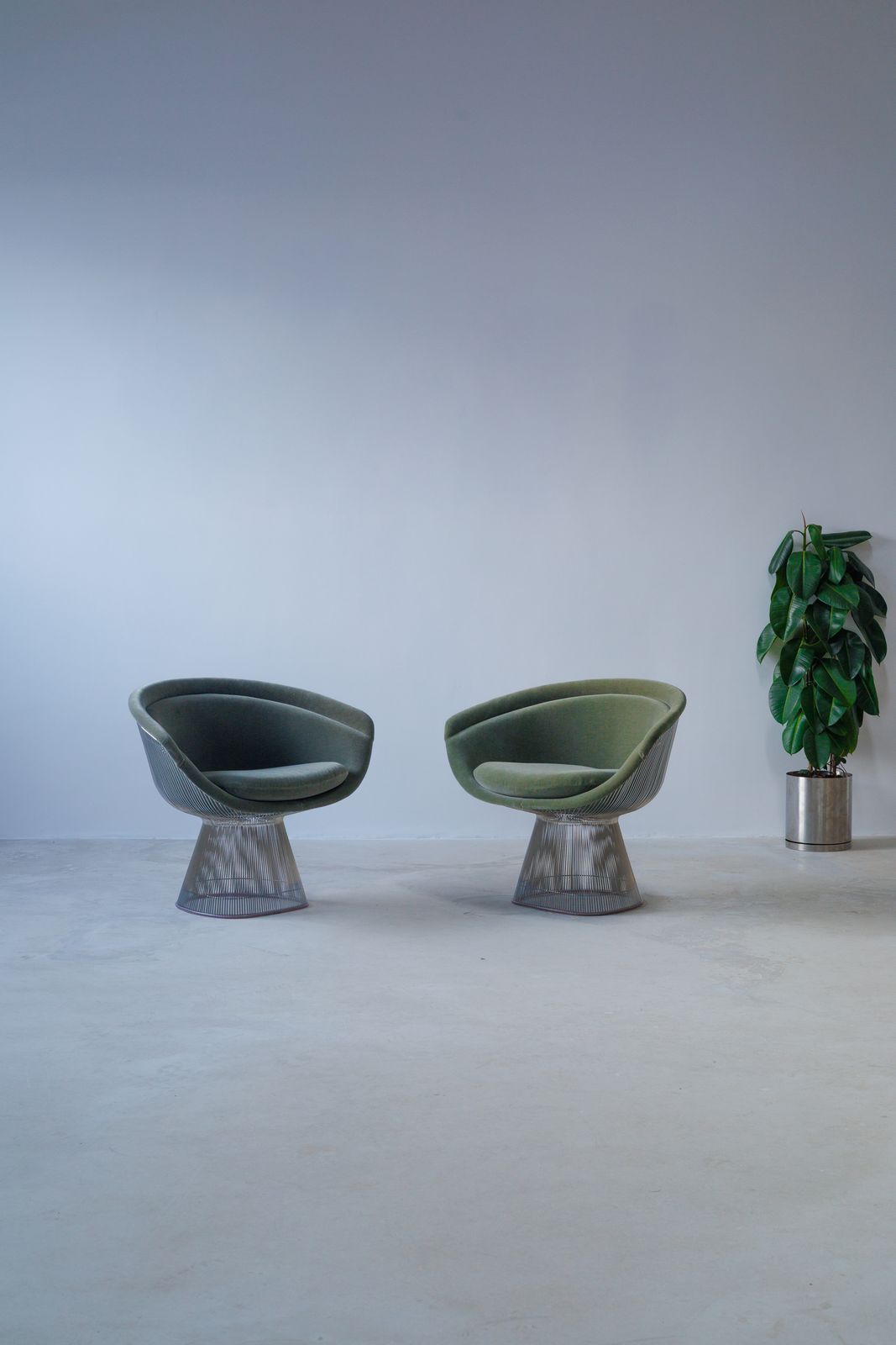 Set Of 2 Platner Lounge Chairs By Warren Platner For Knoll photo 10000.0