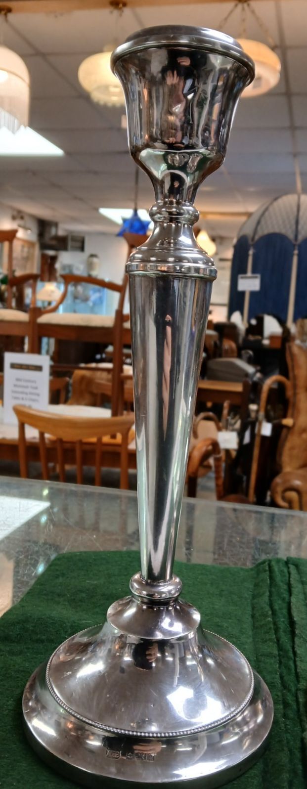 A Pair Of Large Silver Candlesticks By A T Cannon Ltd 1971 Stand 31 Cm photo 950.0