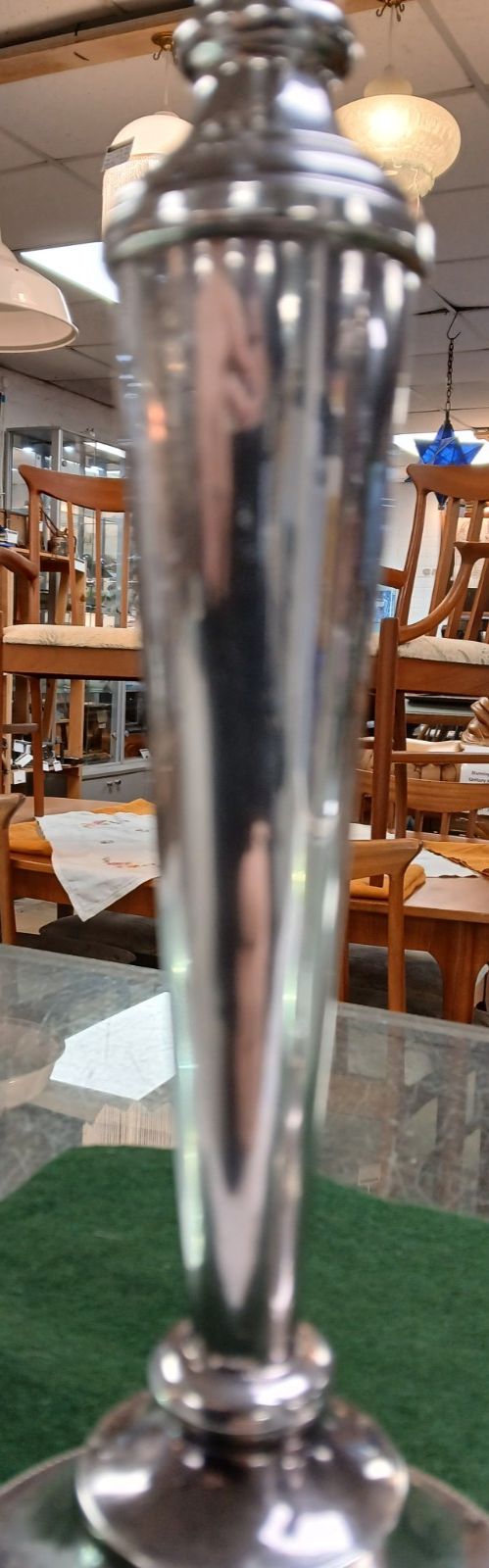 A Pair Of Large Silver Candlesticks By A T Cannon Ltd 1971 Stand 31 Cm photo vintage