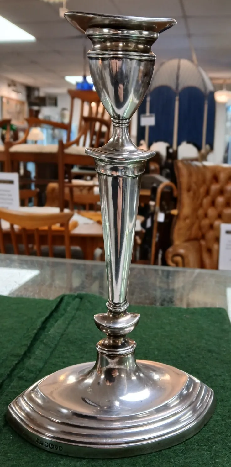 A Pair Of Antique 9 Inch Silver Candlesticks By Mappin & Webb 1935 photo furniture