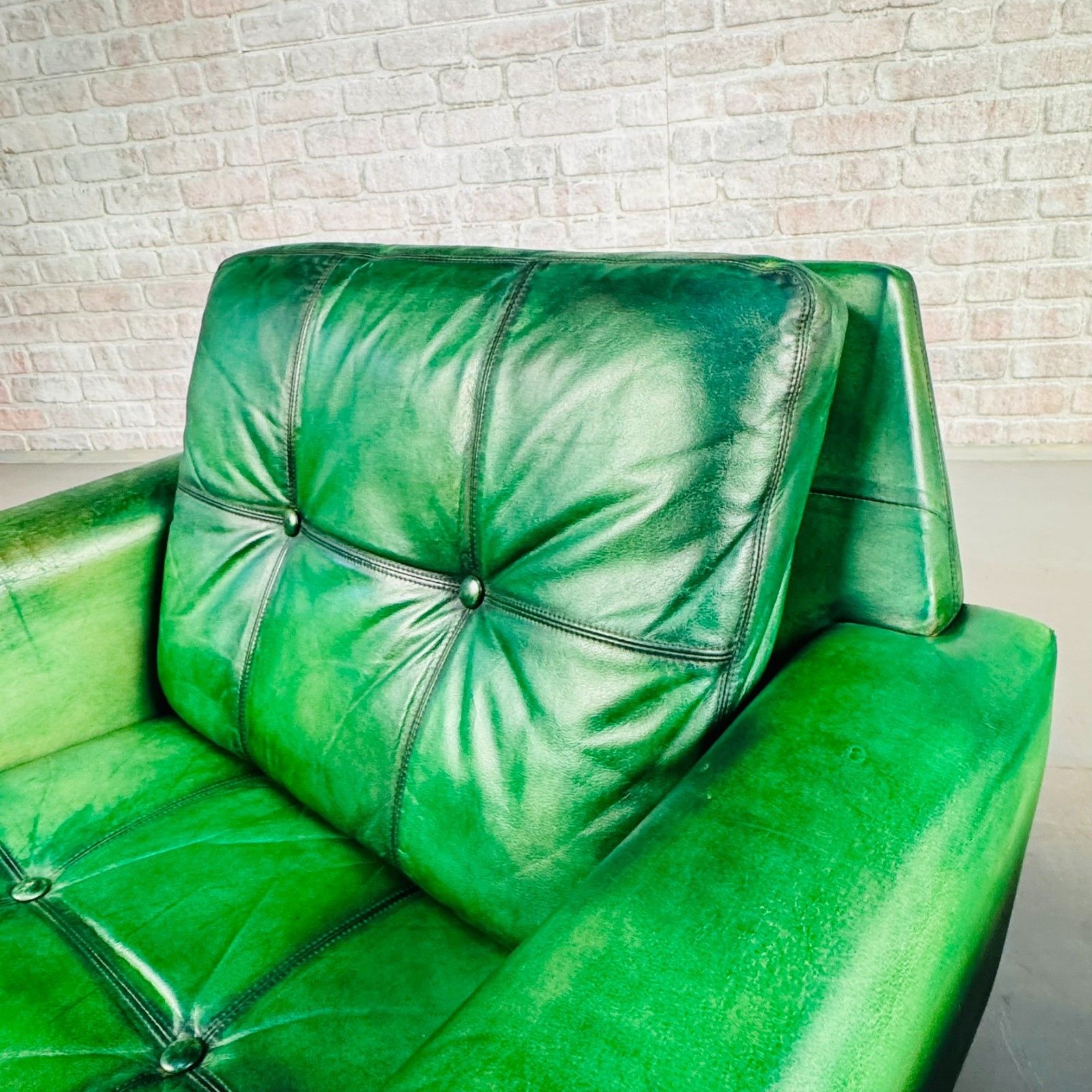 Furniture Vintage Danish Green Leather Pair Of Armchairs By Svend Skipper #A850 photo