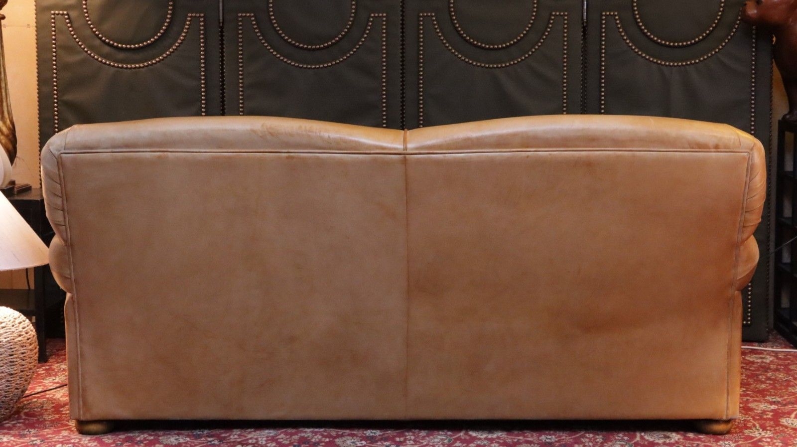 photo furniture Stunning Bespoke Leather 3 Seater Club Sofa Tan Brown Rrp£6000 Delivery 🚚🚚