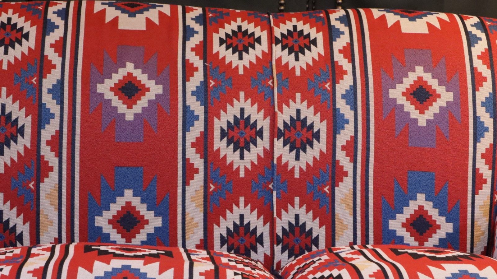 photo furniture Super George Smith Style Signature Sofa 3 Seater Kilim Velvet Fabric Blue Red 🚚