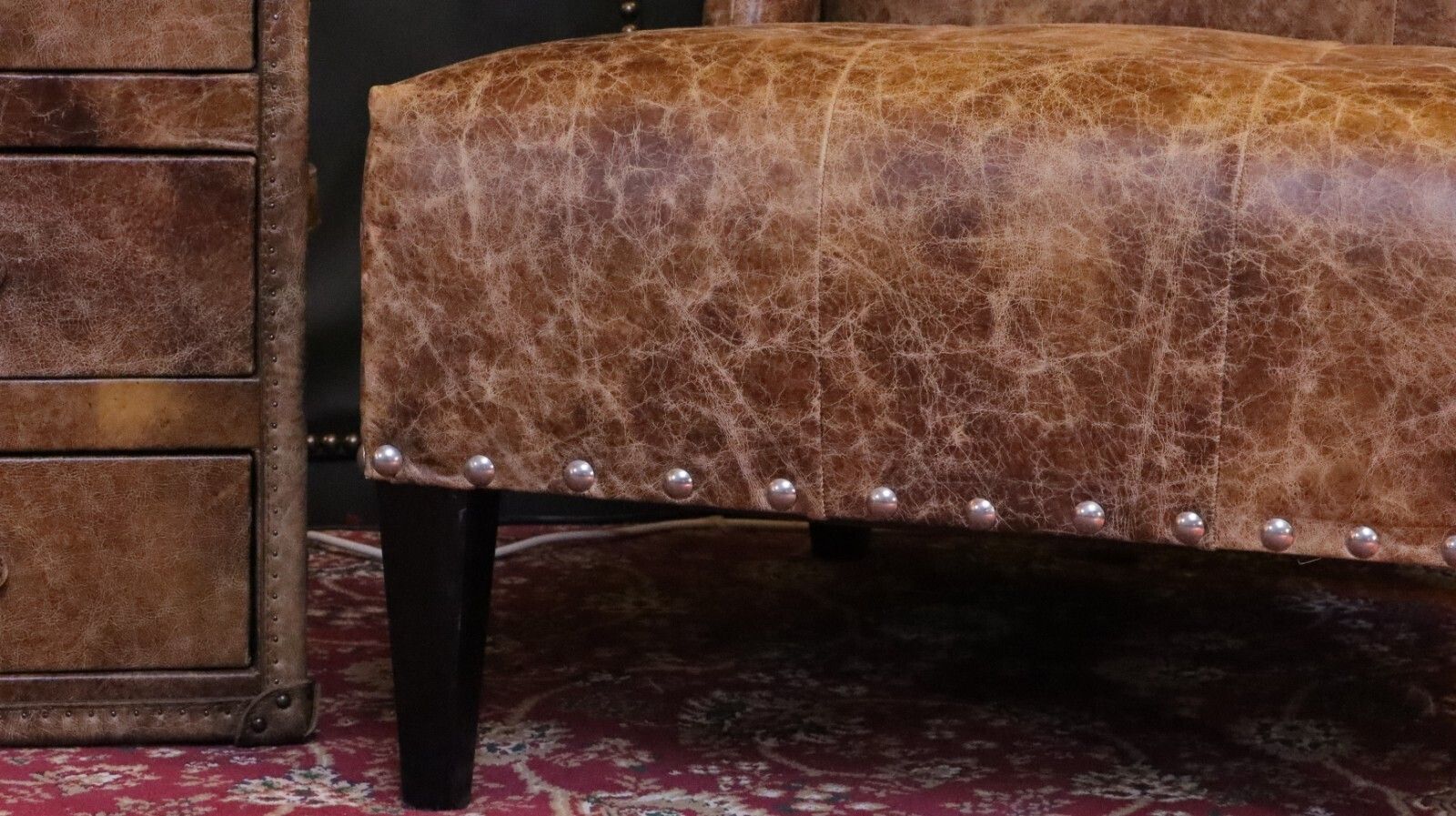 Pair Timothy Oulton Andrew Martin Triton Leather Armchairs Sidetable Cabinet🚚🚚 photo 2000.0