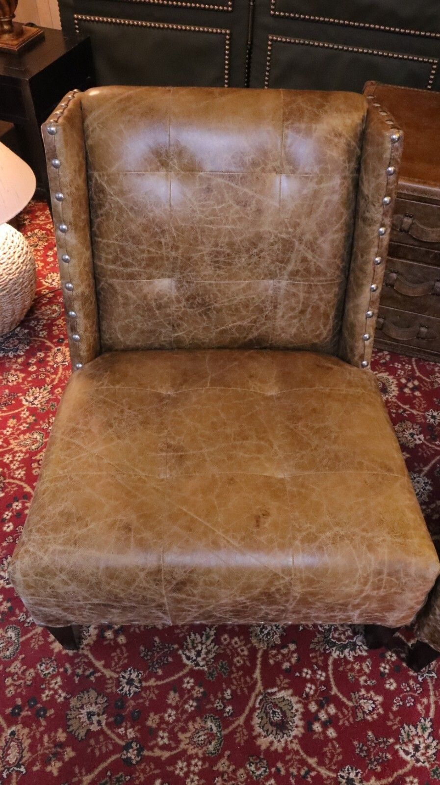 Furniture Pair Timothy Oulton Andrew Martin Triton Leather Armchairs Sidetable Cabinet🚚🚚 photo