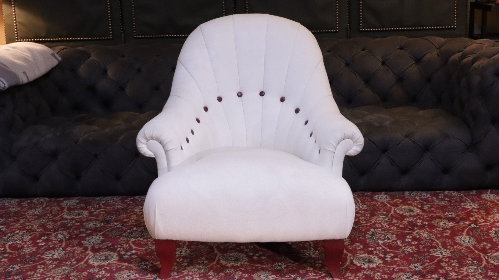 John Sankey Baudelaire Classic Slipper Accent Armchair Linen White Rrp£3500 🚚🚚 photo Furniture