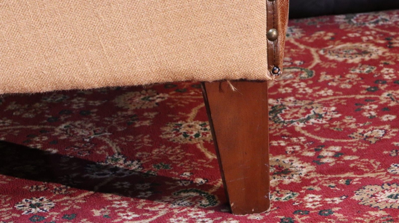 Furniture Stunning Georgian Leather Wingback Club Library Fireside Armchair Aniline Tan 🚚 photo