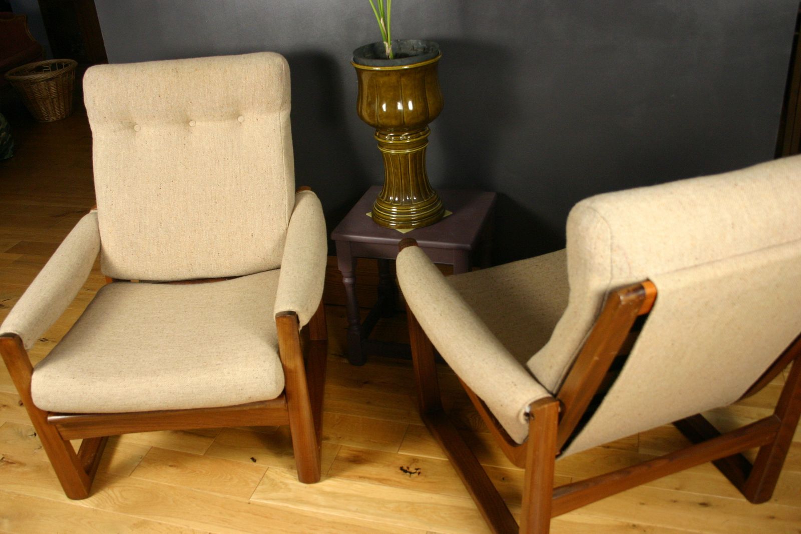 Pair Of Mid Century Guy Rogers ‘Virginia’ Teak Armchairs, 1960s photo furniture