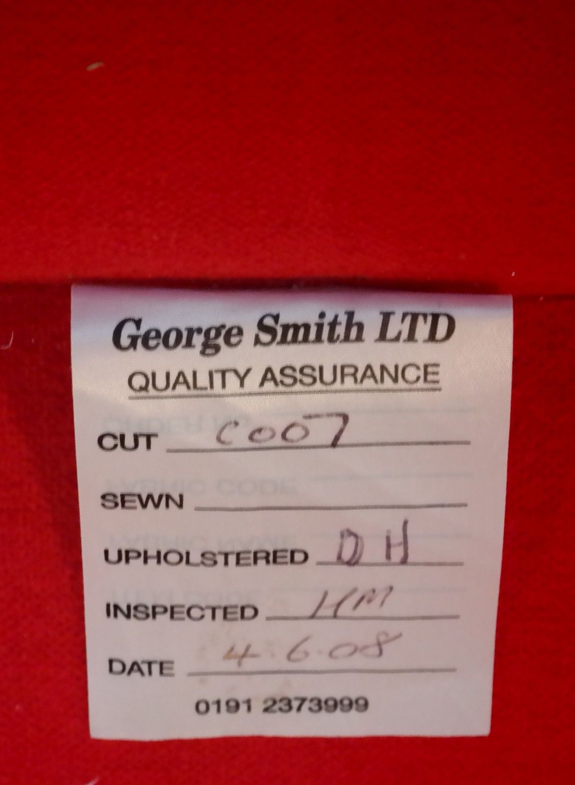 Stunning George Smith Square Club Large 2 Seater Sofa Red Woven Fabric Rrp£9000 photo Furniture