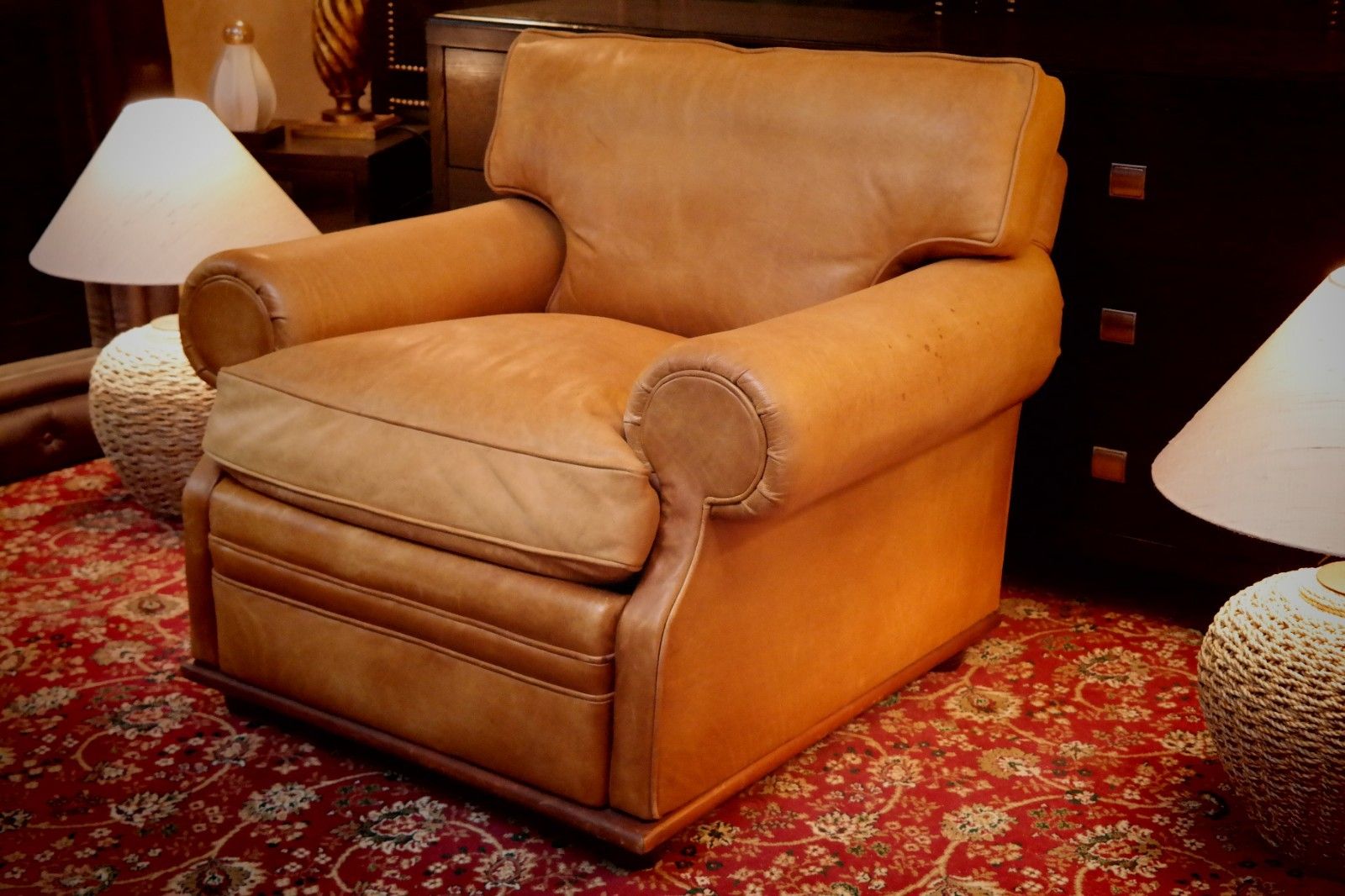 photo for sale Ralph Lauren Wentworth Floating Leather Armchair Footstool Saddle Rrp£17000 🚚🚚