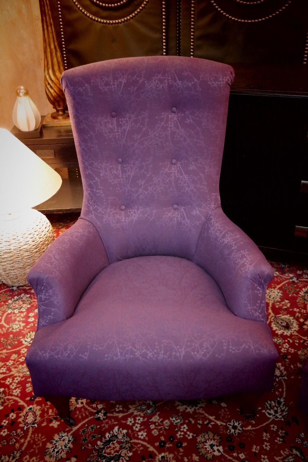 Superb Pair John Sankey Hawthorne Armchairs Library Fireside Club Amethyst 🚚🚚 photo 1500.0