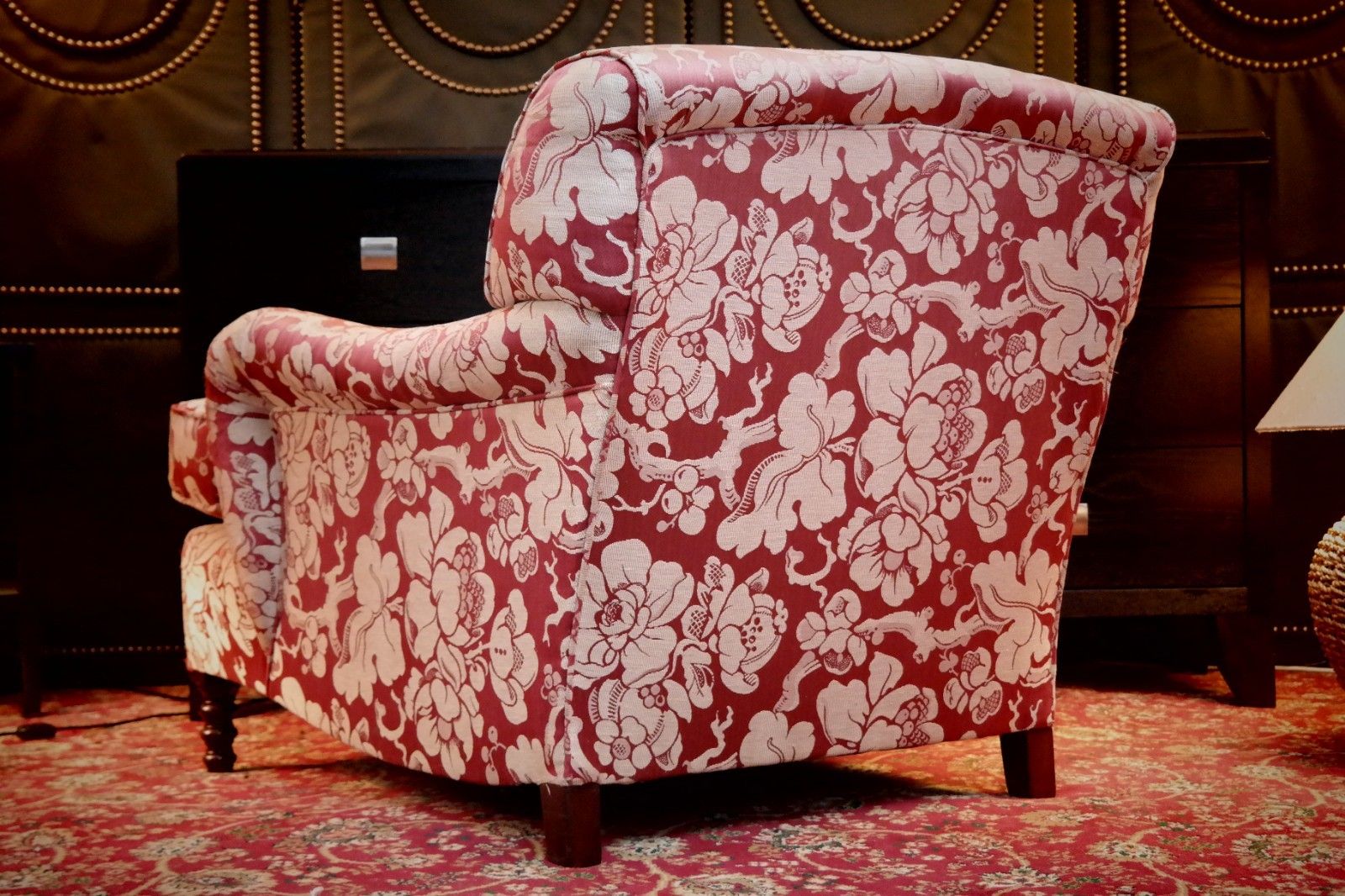 3500.0 George Smith Standard Signature Large Armchair Footstool Spice Japonais Fabric🚚 photo