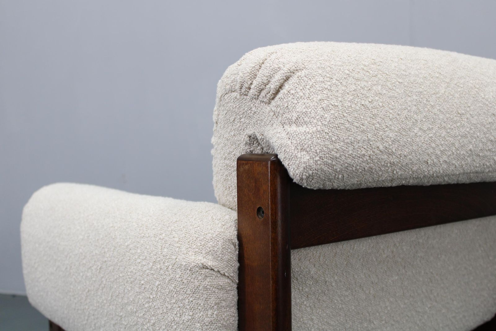 photo buy Mid Century Restored Bouclé Armchair, Czechoslovakia 1970s