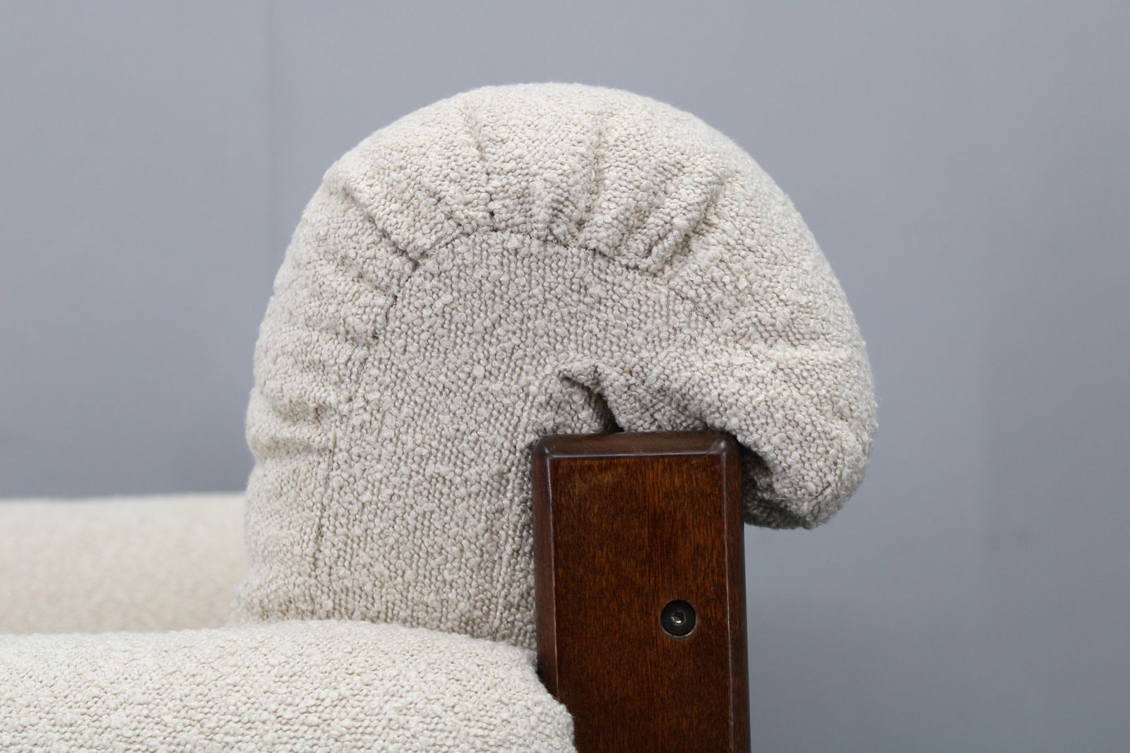 photo vintage Mid Century Restored Bouclé Armchair, Czechoslovakia 1970s
