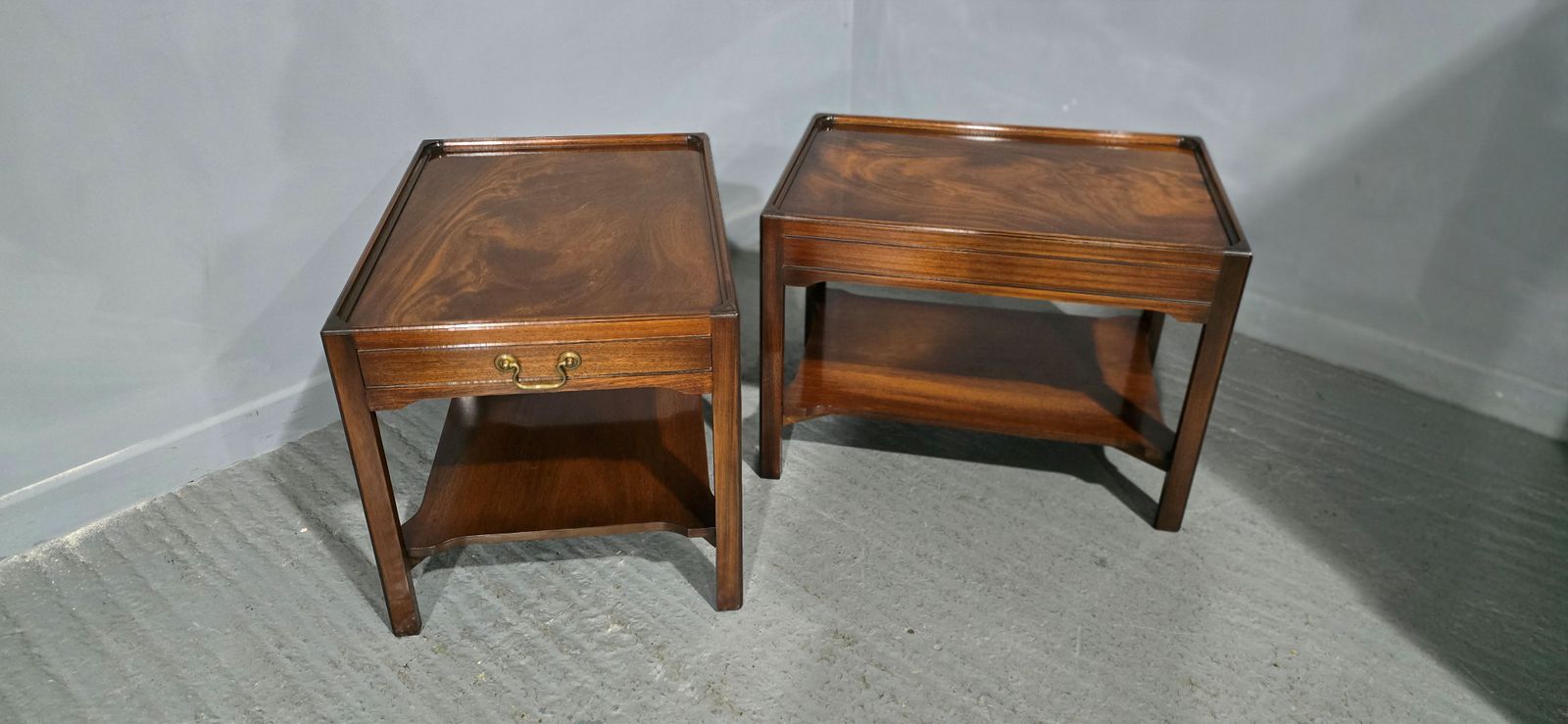 Wonderful Pair Mahogany Lamp Tables photo buy
