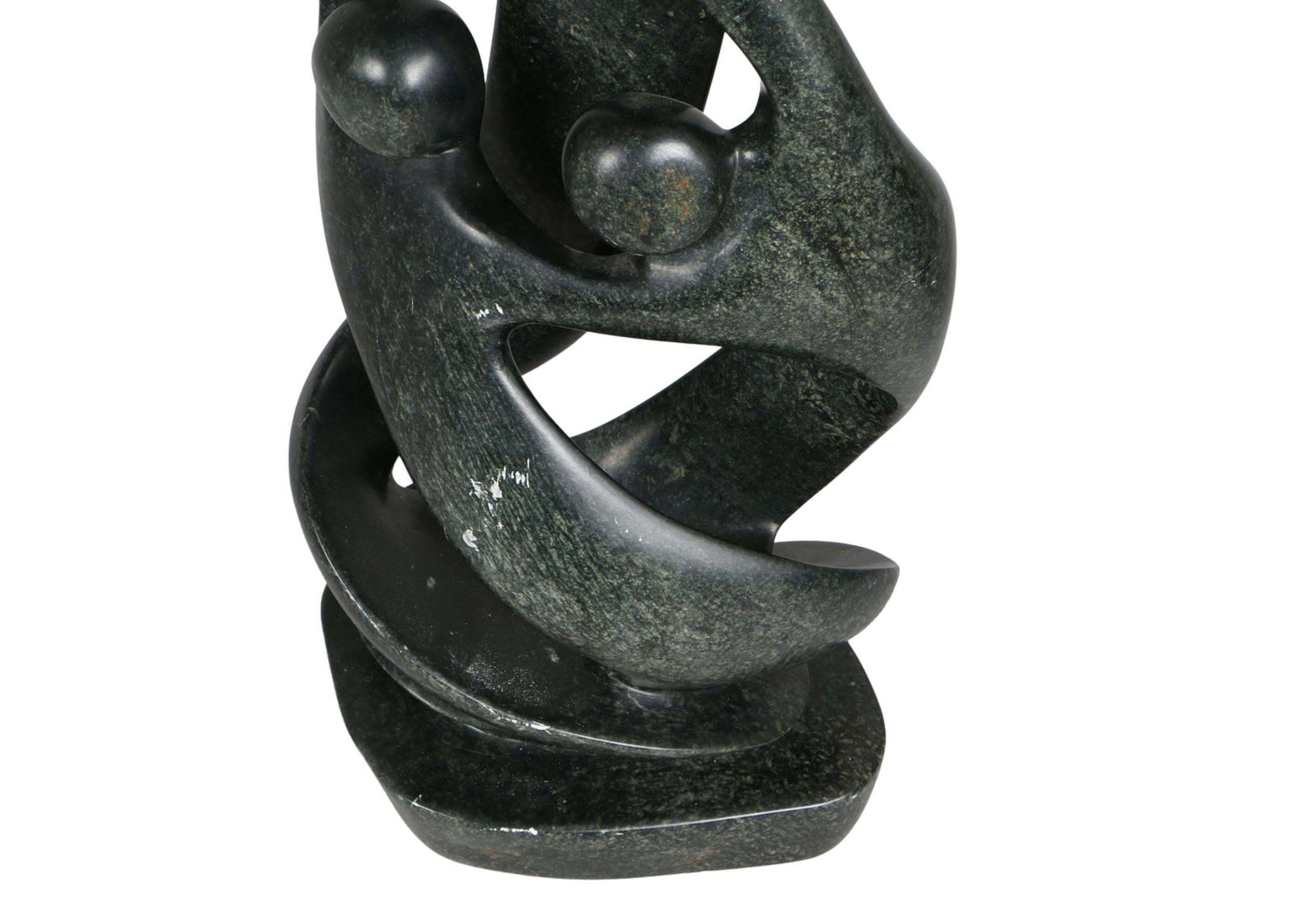 Large Contemporary Carved Stone Family Sculpture On Plinth, Modern Abstract Art photo Art