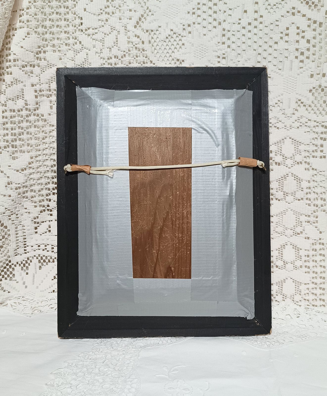 photo for sale Antique Silk Shading Embroidery Picture Snow Scene,Black Wooden Frame.