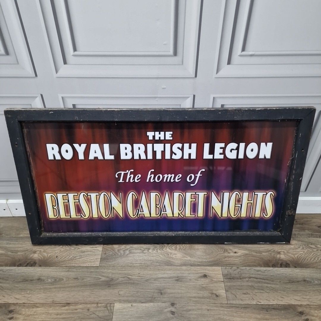 Retro Royal British Legion Sign Memorabilia Man Cave Pop Art Beeston Cabaret photo furniture