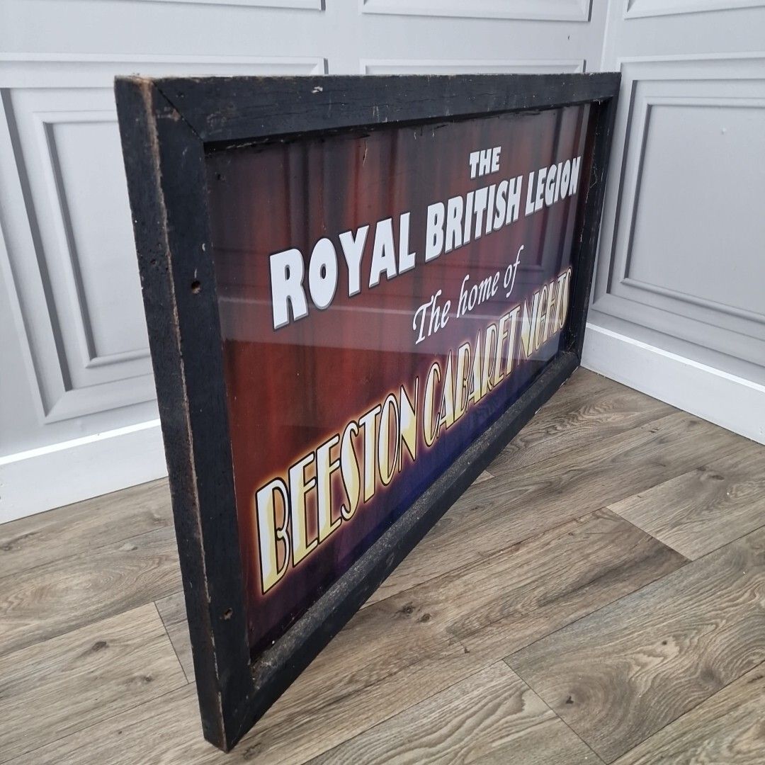 Home Decor Retro Royal British Legion Sign Memorabilia Man Cave Pop Art Beeston Cabaret photo