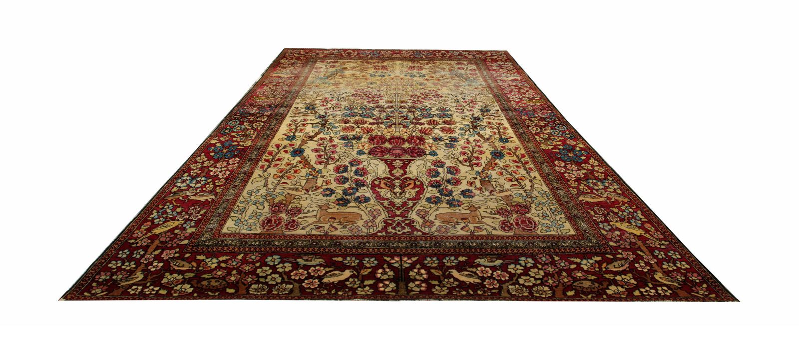 Antique Floral Wool Area Rug Handmade Exclusive Living Room Carpet  125x197cm photo Textiles
