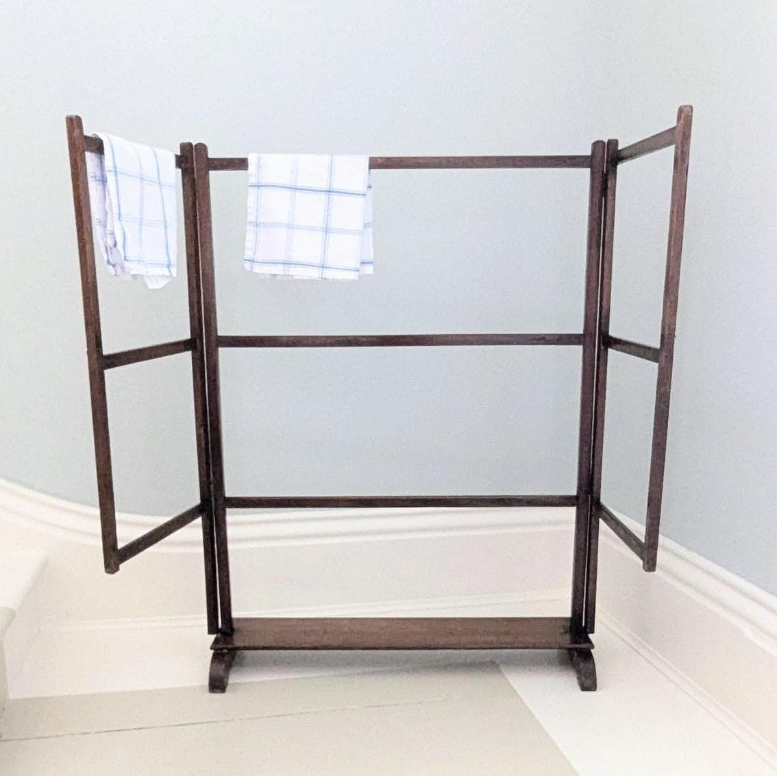 An Antique Mahogany Clothes Horse Or Towel Rail Or Washing Airer C1900 photo for sale