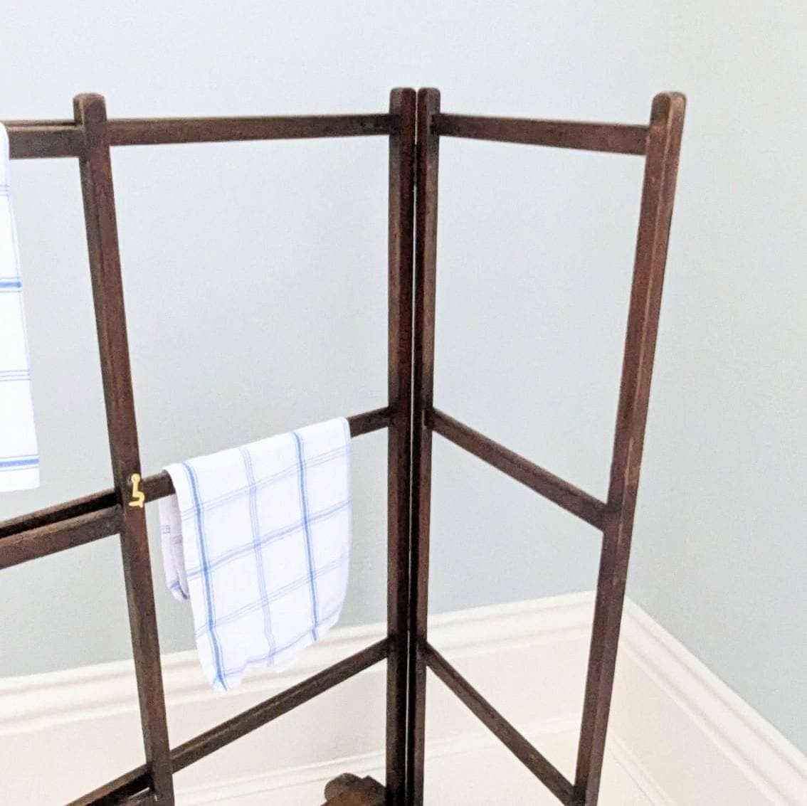 An Antique Mahogany Clothes Horse Or Towel Rail Or Washing Airer C1900 photo vinterior