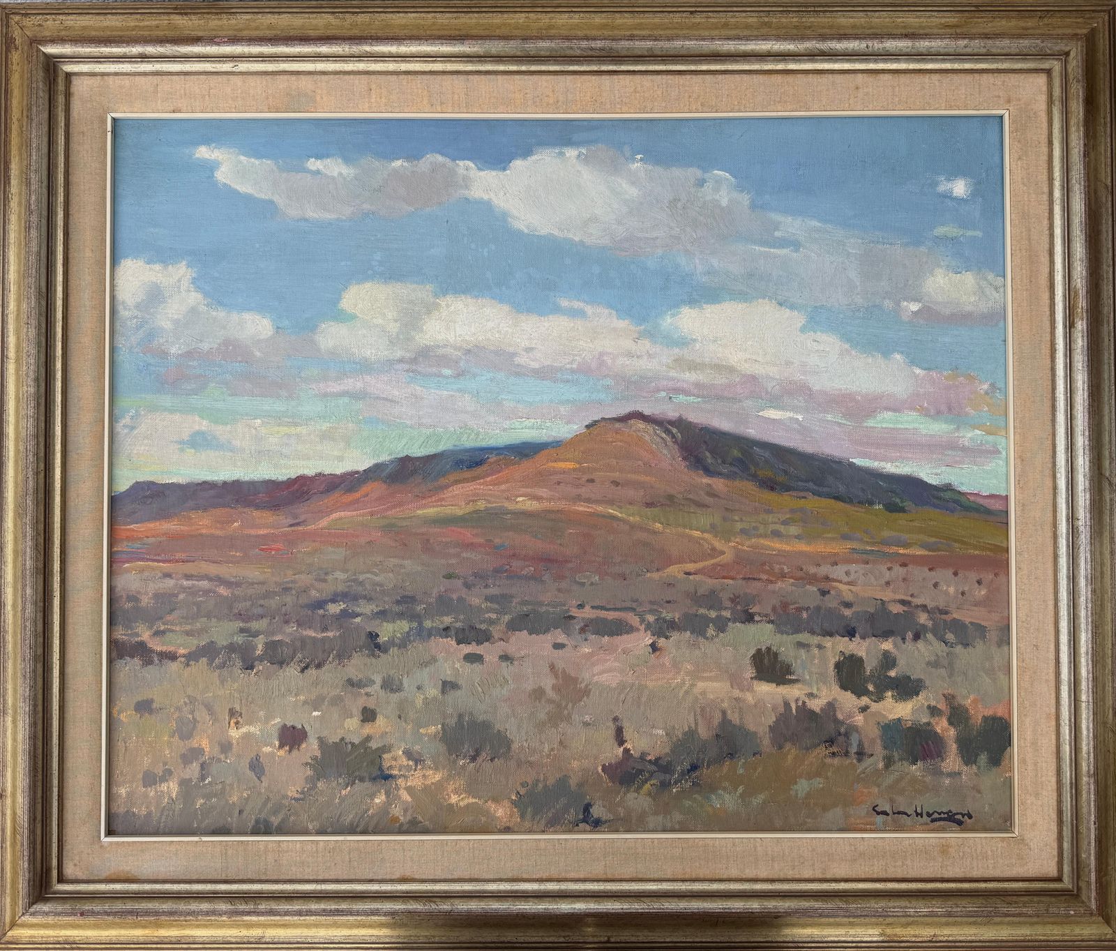 Antonio Sala Herrero Los Monegros España Europa Paisaje Pintura Al óleo Sobre Lienzo C.1970 photo furniture