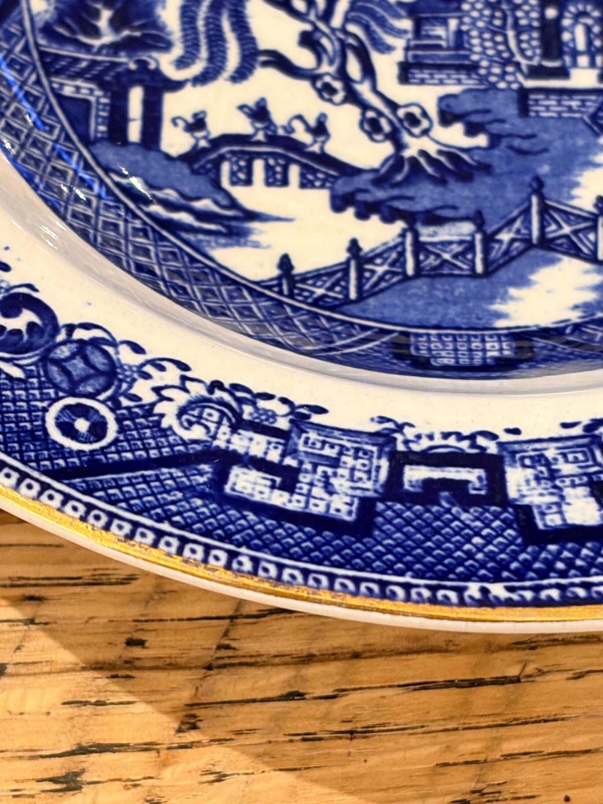 photo vintage Antique Doulton + Co Willow Pattern Bowls Set Of 6 | Pre Royal Doulton Blue & White Transfer Ware C.1880 To 1900 England