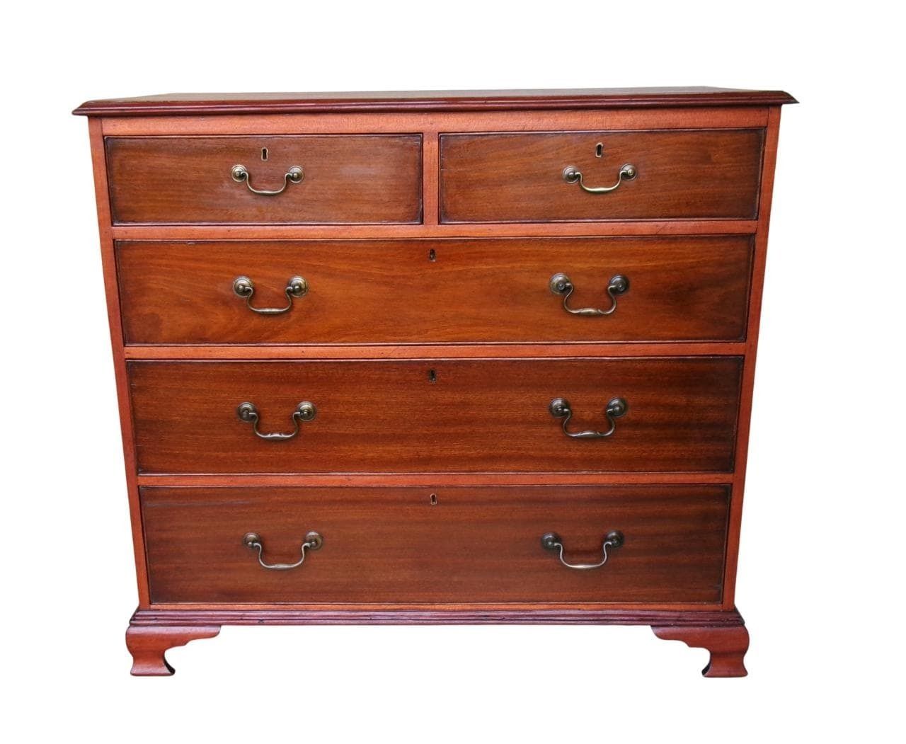 C1750 Chest Of Drawers, Georgian Mahogany 2/3 Dresser Chest, Antique Bedroom Furniture photo buy