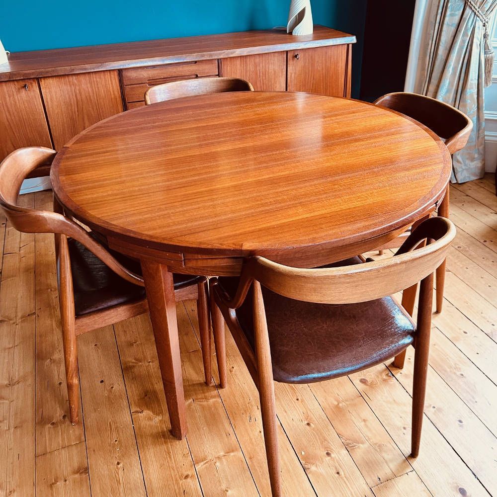 Teak Extending Dining Table — Danish C.1960s photo for sale
