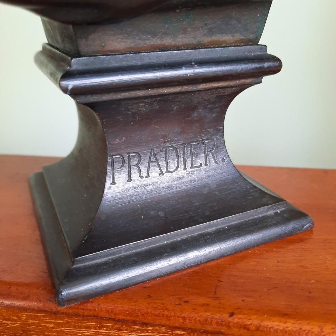 Art Antique Victorian Neoclassical Cast Bronze Bust Of Sapho After Pradier C Late 1800's. photo
