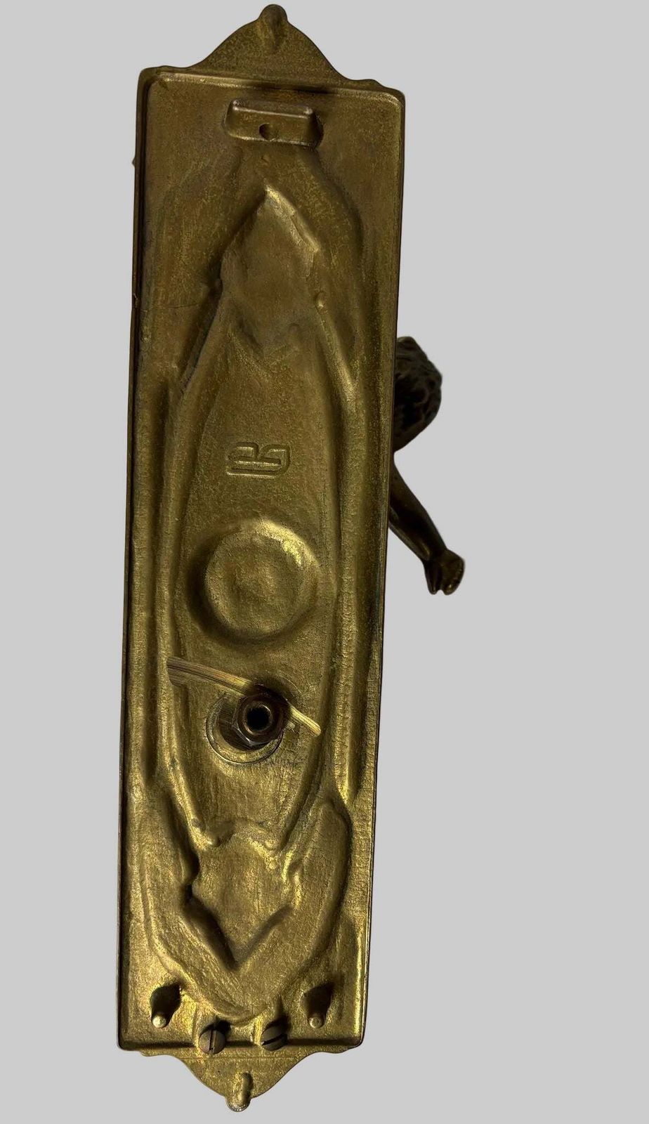 Pair Of Antique Gilt Brass Figural Wall Sconces / Candle Style Wall Lights (31cm) photo 250.0