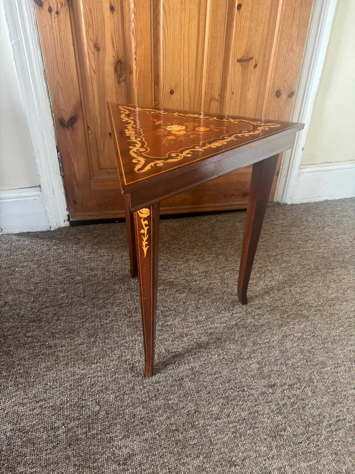 Small Italian (Sorrento) Musical Table With Storage & Swiss Musical Movement photo furniture