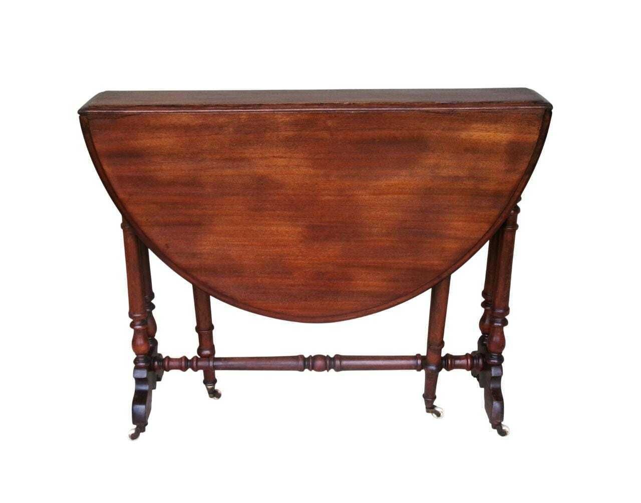 C1870 Baby Sutherland Table, Antique Drop Leaf Tea Table, Victorian Furniture photo vinterior