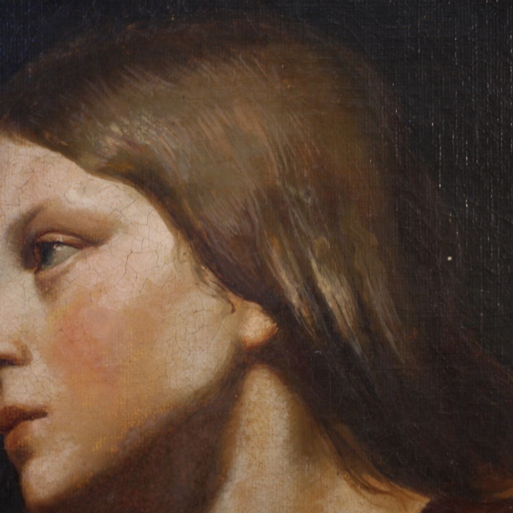 Art 19th Century Italian Painting, Portrait Of A Young Girl photo