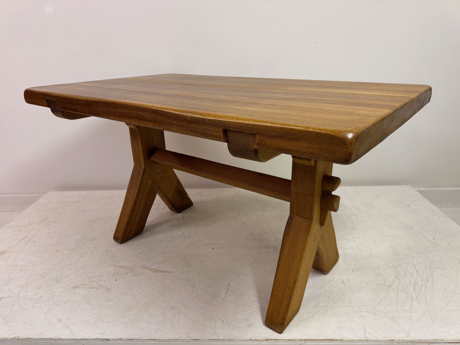 Solid Oak Refectory Style Dining Table By De Puydt, Belgium, Mid 20th Century. photo buy