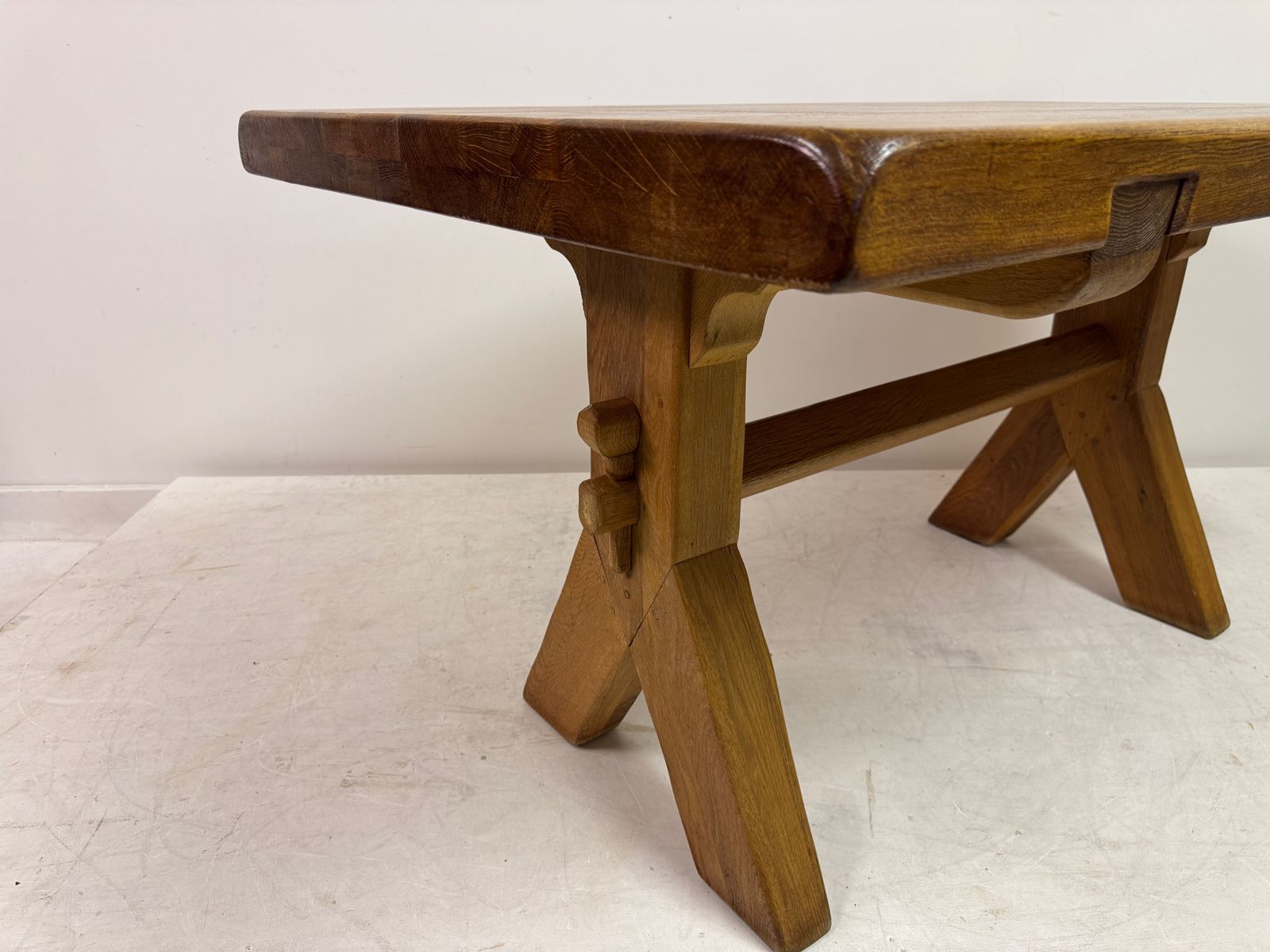 photo buy Solid Oak Refectory Style Dining Table By De Puydt, Belgium, Mid 20th Century.