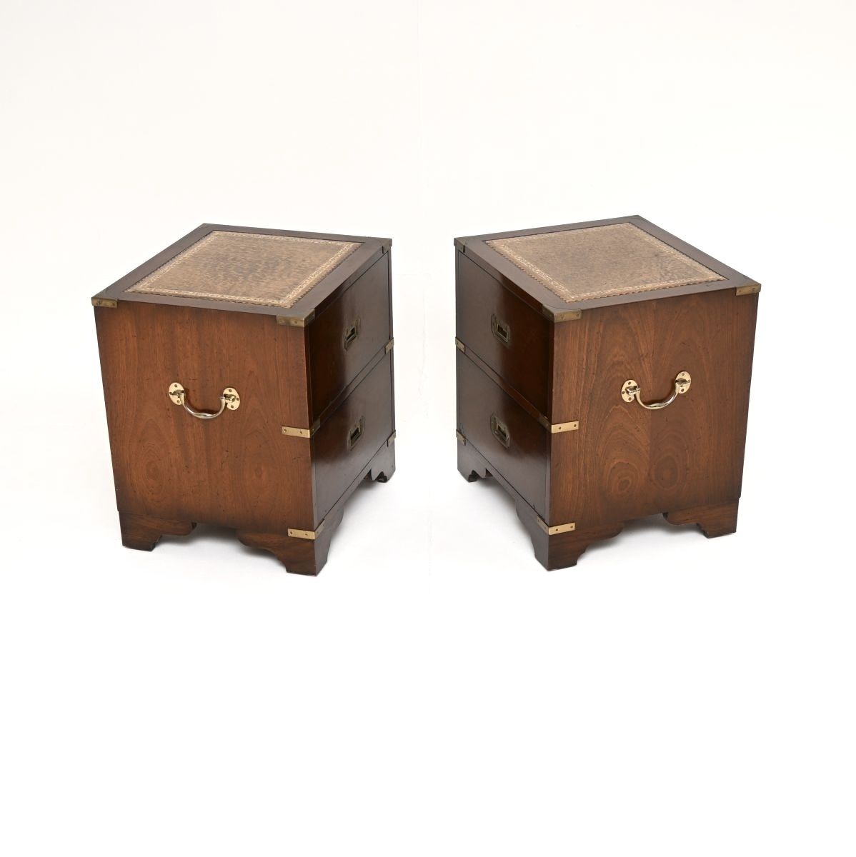 photo furniture Pair Of Antique Military Campaign Style Mahogany Bedside Chests