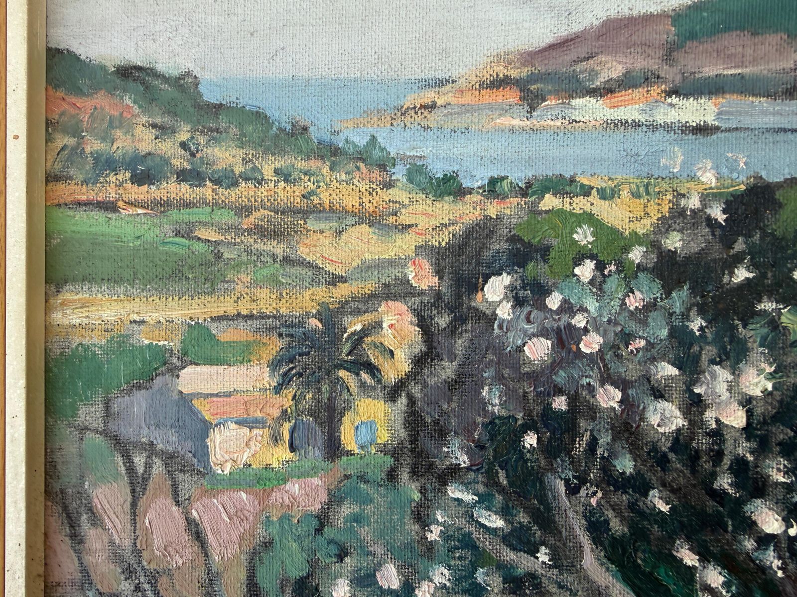 Rafael Duran Benet Oil Painting Mediterranean Landscape With Flowering Trees C.1980 photo vinterior