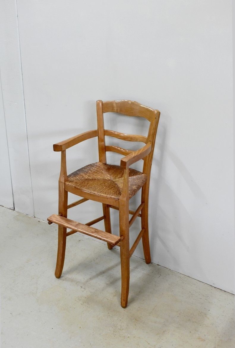 High Chair Of Child Straw, 19th photo Furniture
