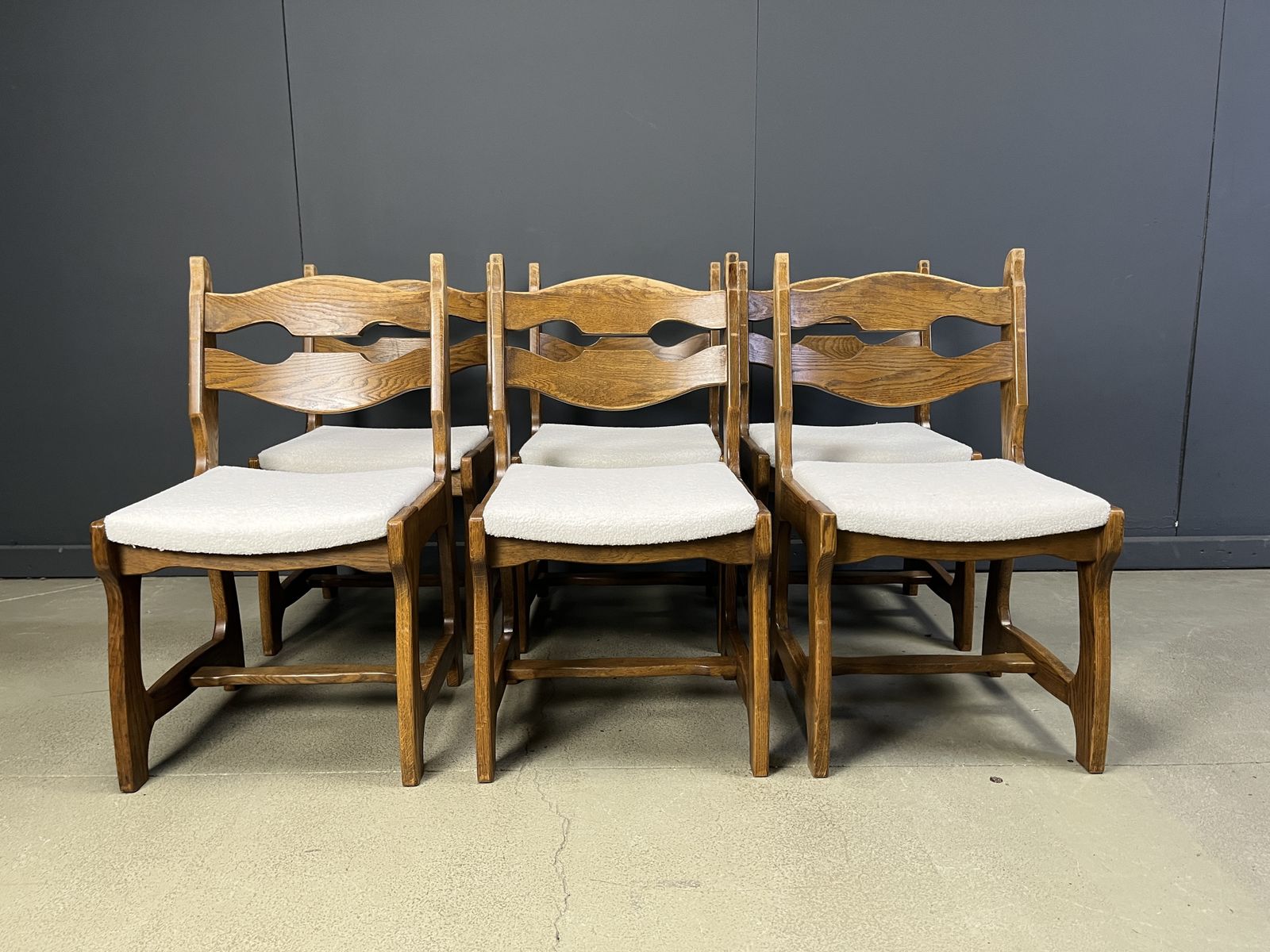 Vintage Brutalist Dining Chairs, Set Of 6   1960s photo vintage