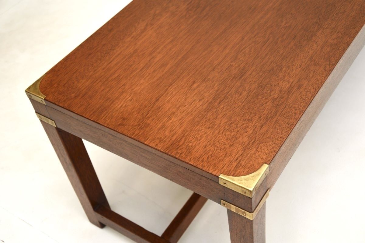 Antique Mahogany And Brass Military Campaign Style Coffee Table photo buy