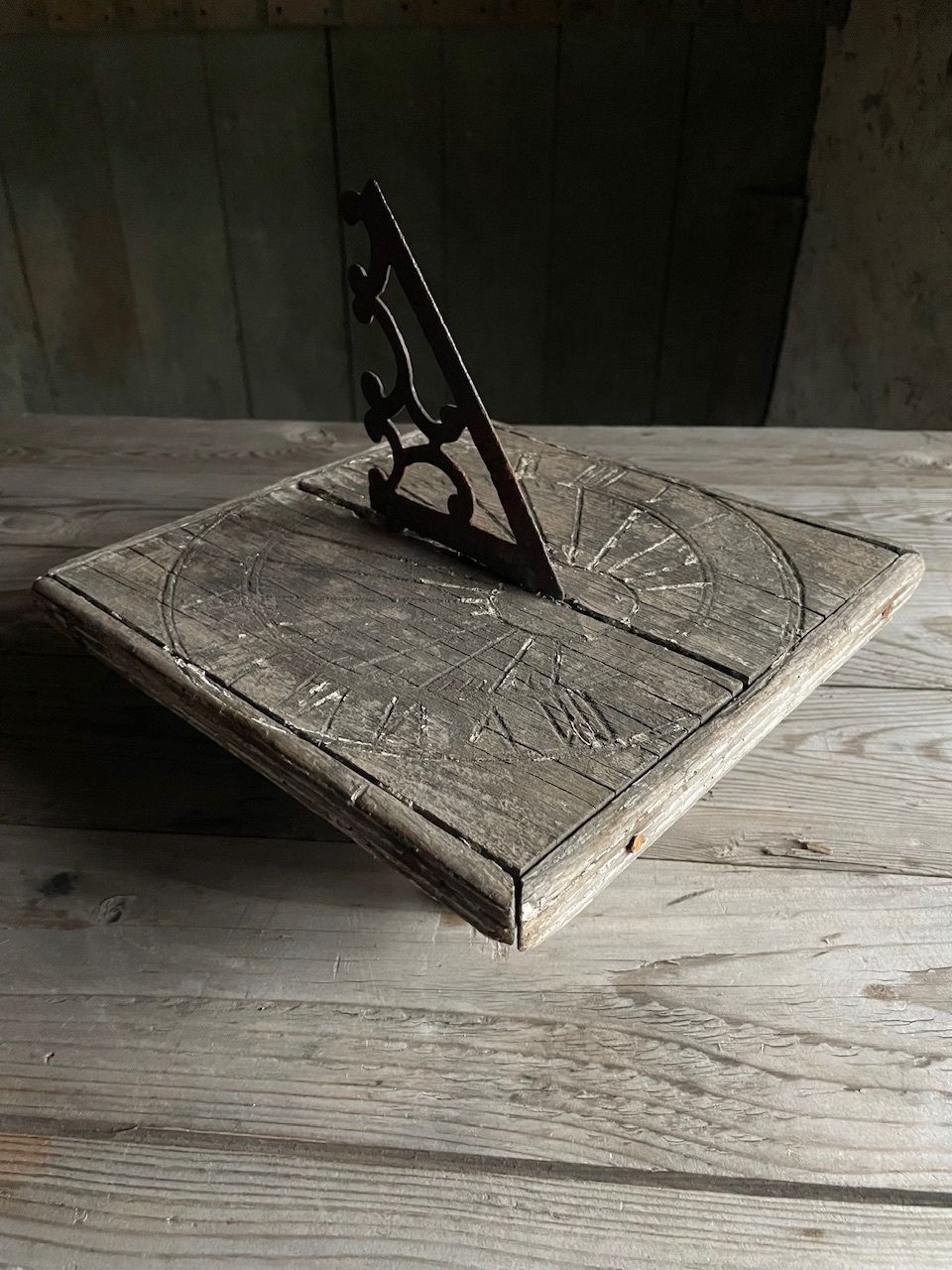 Carved Wooden Sundial