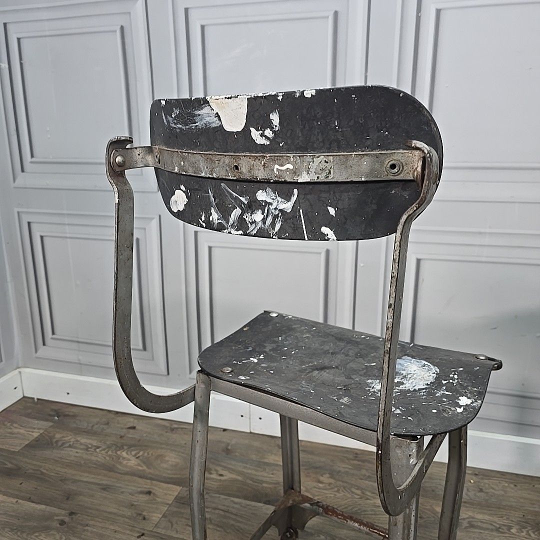 Furniture Vintage Industrial Tansad Chairs Pair 2 Reclaimed Machinist Factory Workshop photo