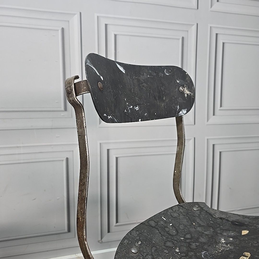 photo buy Vintage Industrial Tansad Chairs Pair 2 Reclaimed Machinist Factory Workshop